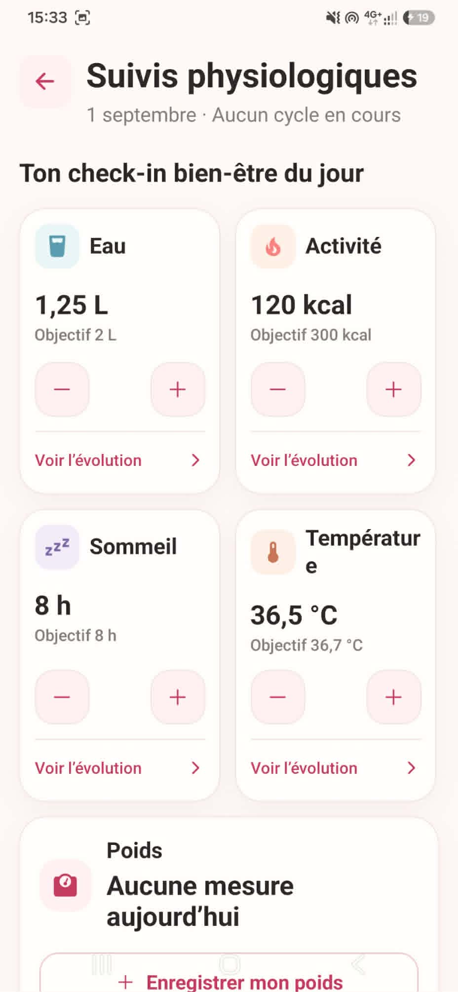 SOPK — Daily health tracking